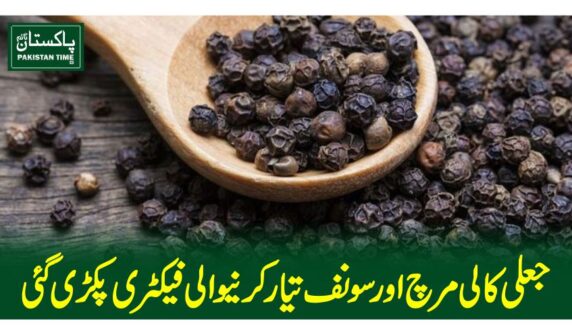 جعلی کالی مرچ اور سونف تیار کرنیوالی فیکٹری پکڑی گئی