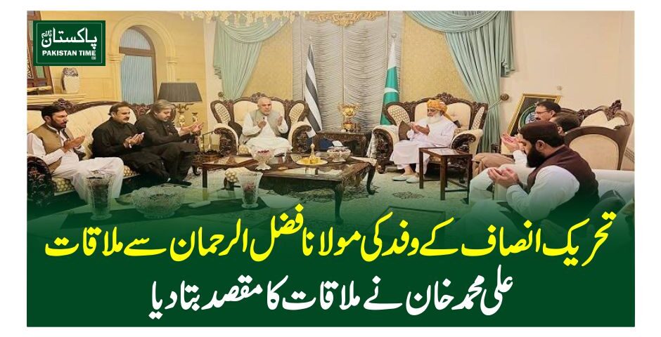 تحریک انصاف کے وفد کی مولانا فضل الرحمان سے ملاقات، علی محمد خان نے ملاقات کا مقصد بتا دیا
