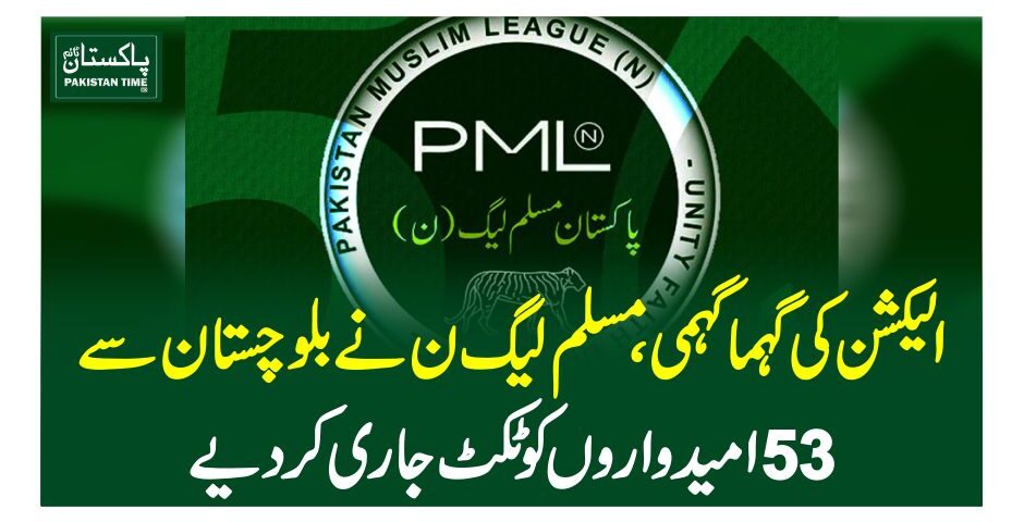 الیکشن کی گہما گہمی ،مسلم لیگ ن نے بلوچستان سے 53امیدواروں کو ٹکٹ جاری کردیے