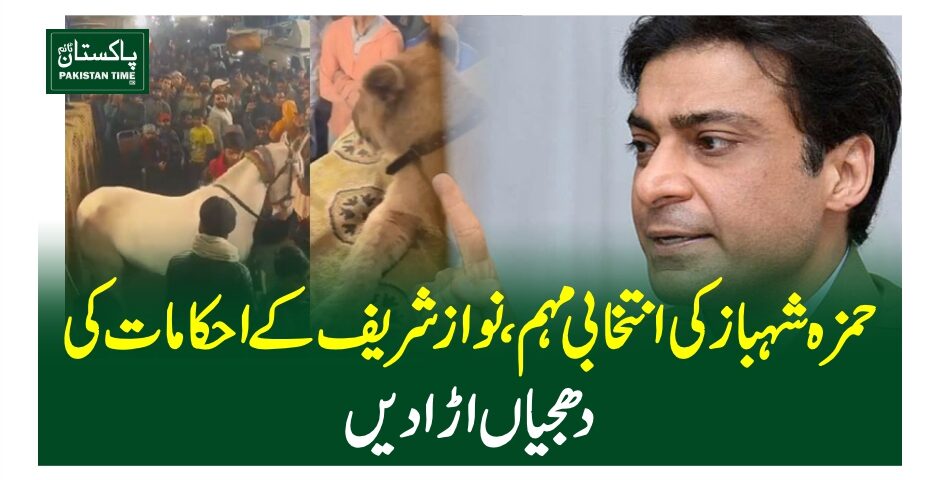 حمزہ شہباز کی انتخابی مہم، نواز شریف کے احکامات کی دھجیاں اڑا دیں
