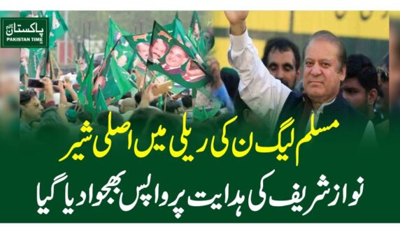 مسلم لیگ ن کی ریلی میں اصلی شیر، نوازشریف کی ہدایت پر واپس بھجوادیاگیا