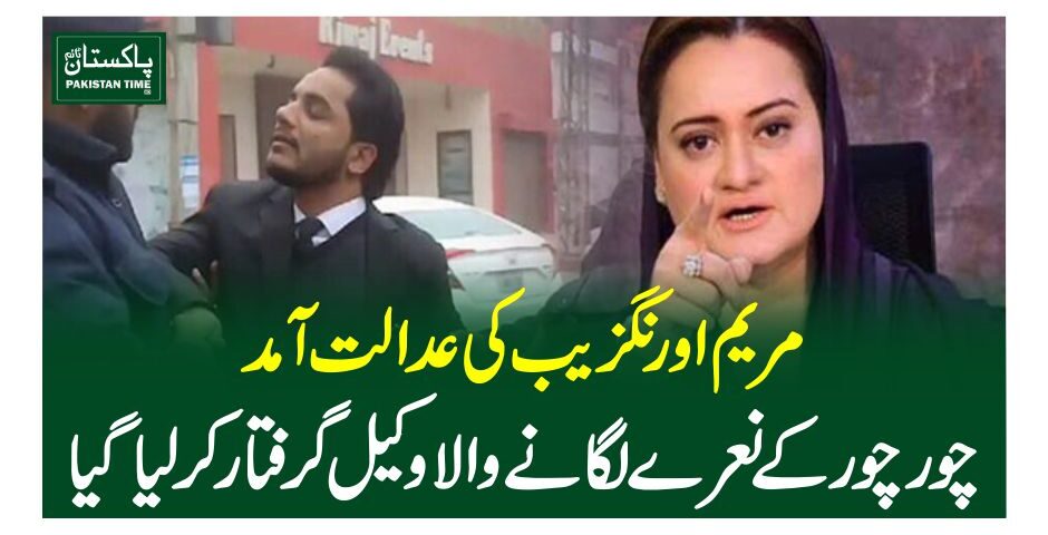 مریم اورنگزیب کی عدالت آمد، چور چور کے نعرے لگانے والا وکیل گرفتار کرلیاگیا
