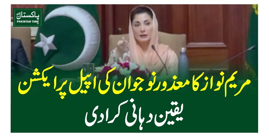 مریم نواز کا معذور نوجوان کی اپیل پر ایکشن، یقین دہانی کرادی
