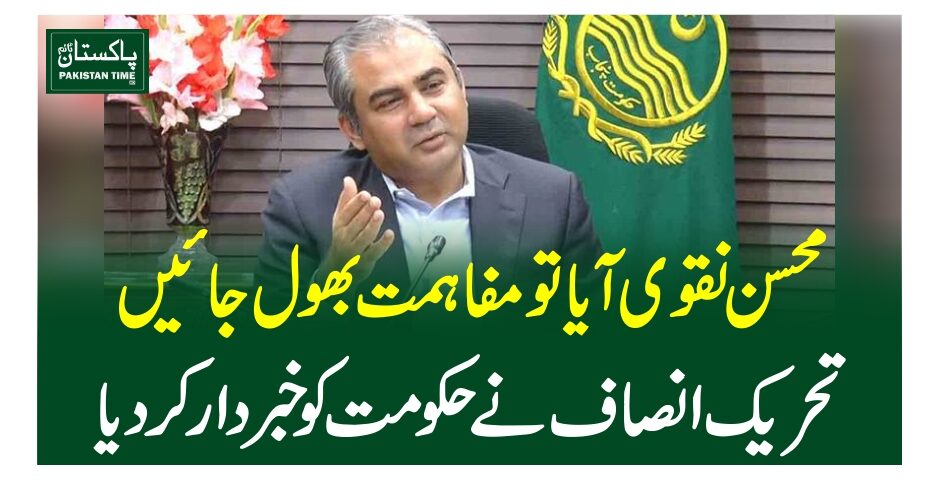 محسن نقوی آیا تو مفاہمت بھو ل جائیں، تحریک انصاف نے حکومت کو خبردار کردیا