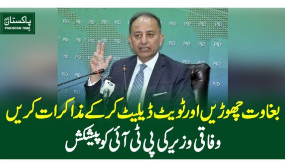 بغاوت چھوڑیں اور ٹویٹ ڈیلیٹ کر کے مذاکرات کریں، وفاقی وزیر کی پی ٹی آئی کو پیشکش