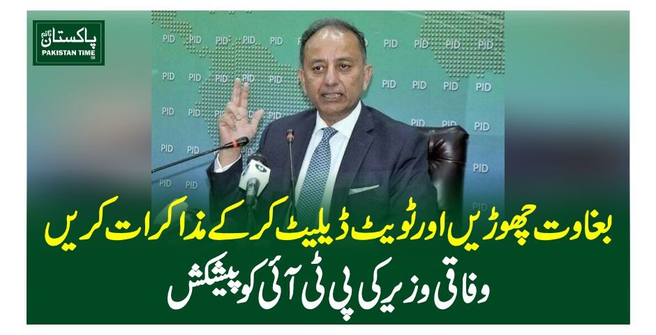 بغاوت چھوڑیں اور ٹویٹ ڈیلیٹ کر کے مذاکرات کریں، وفاقی وزیر کی پی ٹی آئی کو پیشکش