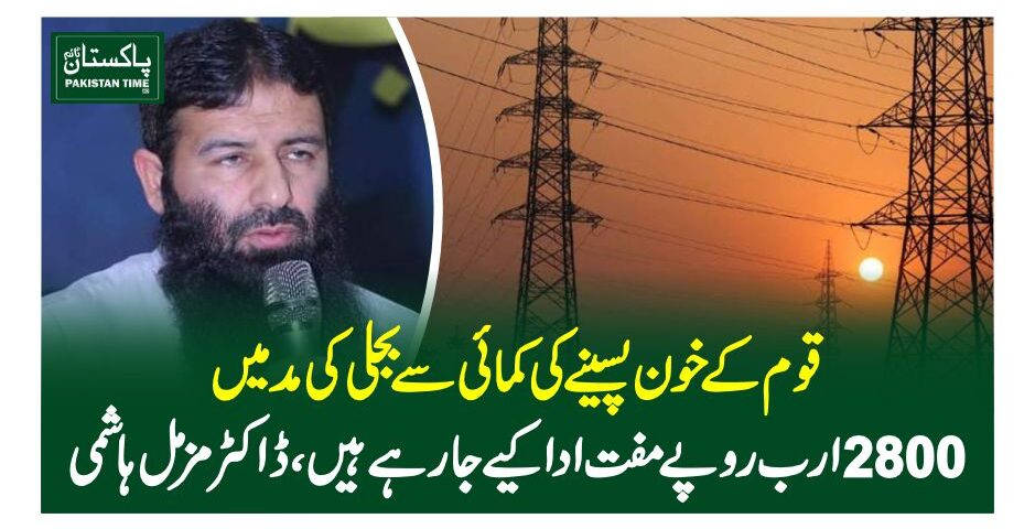 قوم کے خون پسینے کی کمائی سے بجلی کی مد میں 2800 ارب روپے مفت ادا کیے جارہے ہیں، ڈاکٹر مزمل ہاشمی